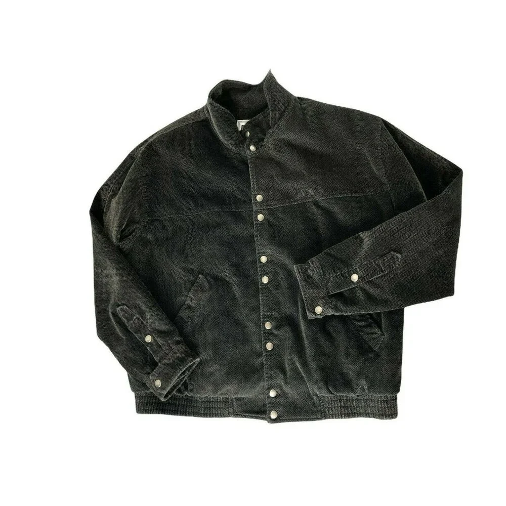 Avid Jacket Mens XL Coat Brown Bomber Tweed Combed Cotton Quilted Lining Vintage